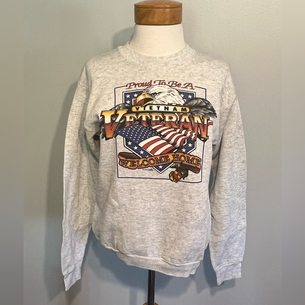 White/grey Vietnam Veteran Sweater